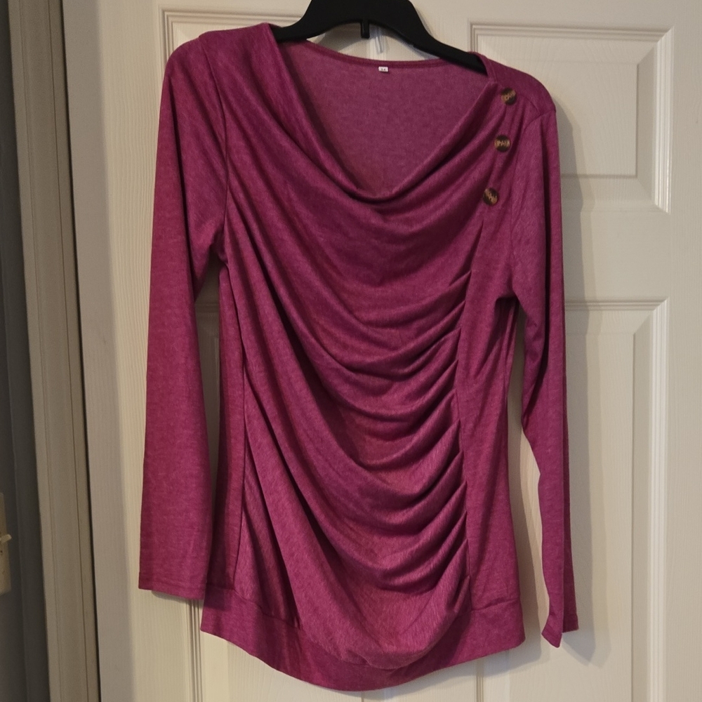 Elegant Pink Drape Top